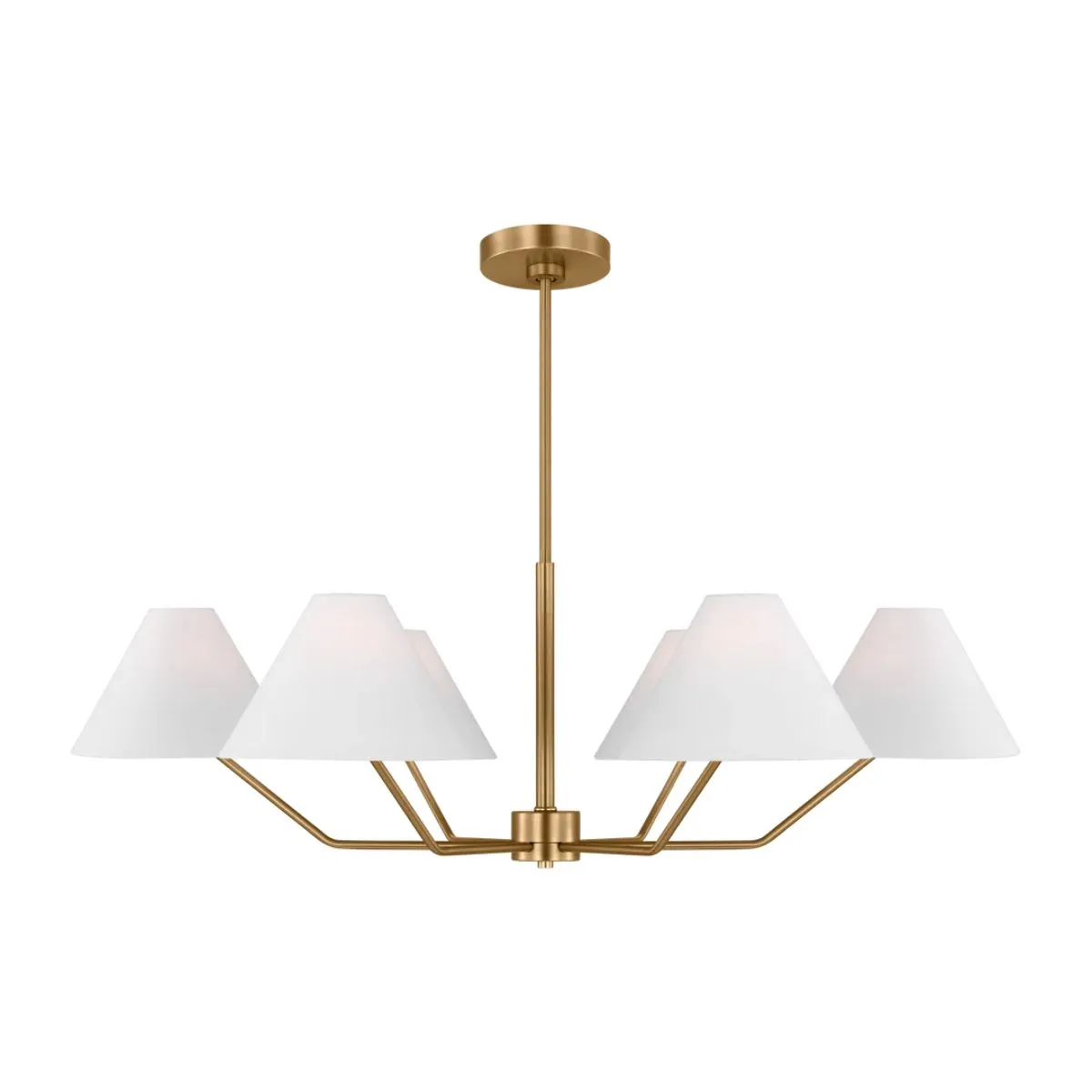 Burke 38 in. 6 Lights Chandelier Satin Brass finish