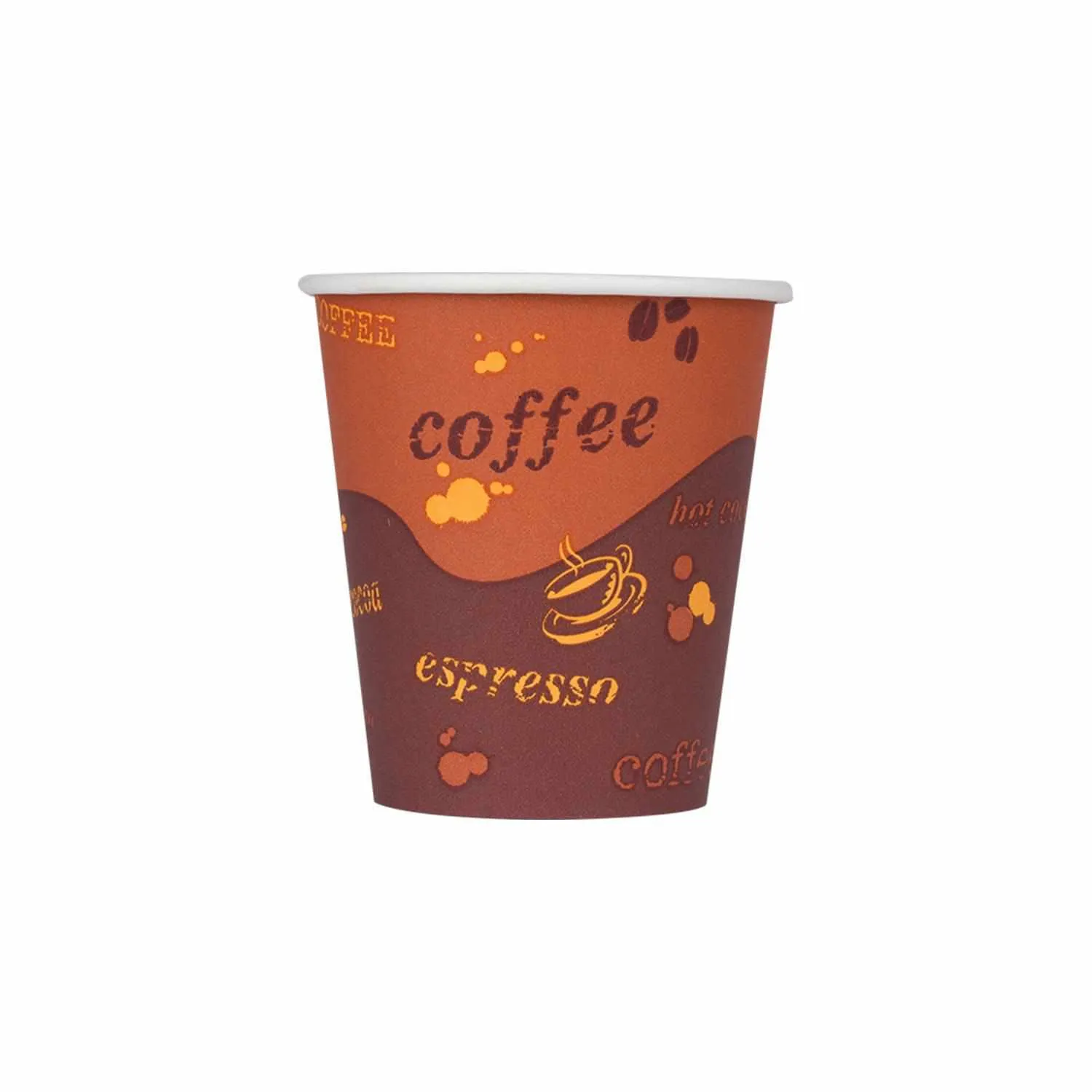 Cafe Coffee Cups 10oz Stock Printed Paper Hot Cups (90mm) - 1,000 ct