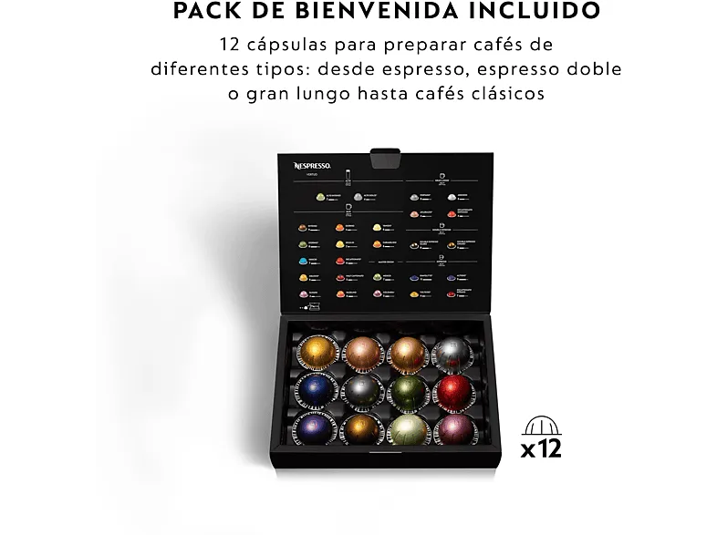 Cafetera de cápsulas - Nespresso® Krups Vertuo Plus XN9031, 1260 W, 1.2 L, 1 taza, Cápsulas monodosis, Apagado automático, Blanco