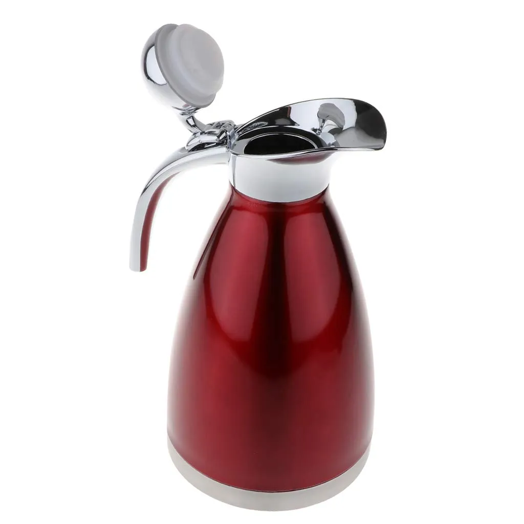 CALANDIS 1.5L Stainless Steel Double Wall Insulated Coffee Carafe Tea Kettle Red