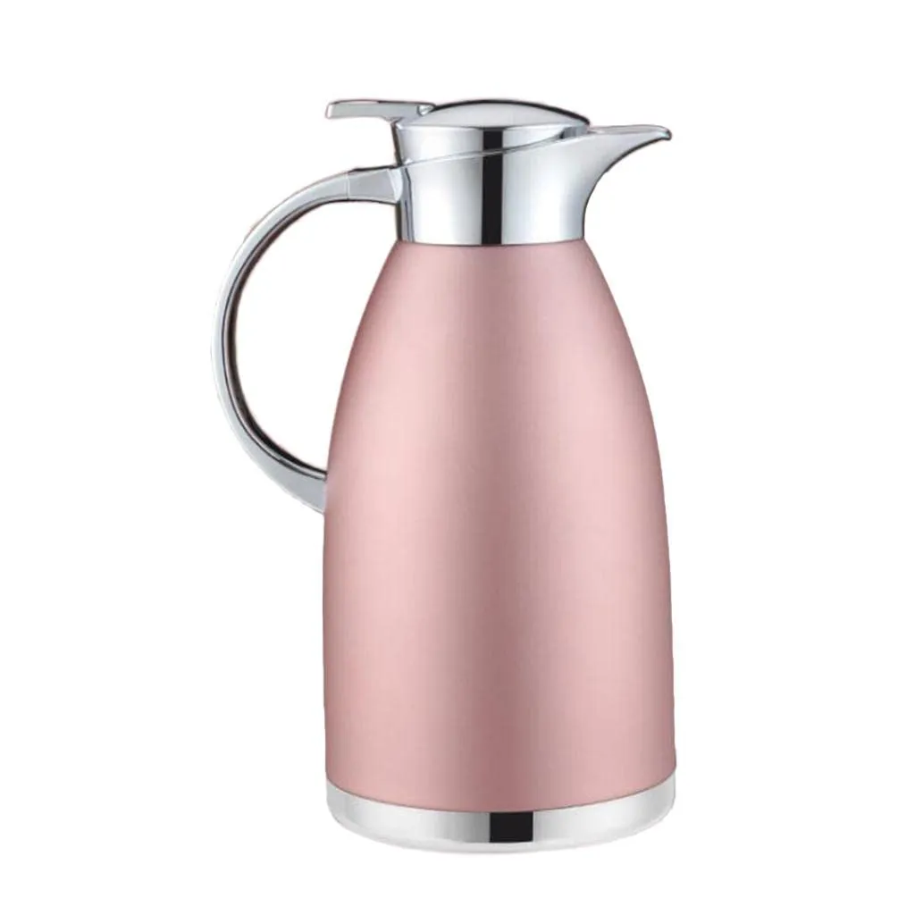 CALANDIS Double Vacuum Insulation Thermal Coffee Carafe Home Water Pot Pink1.8L