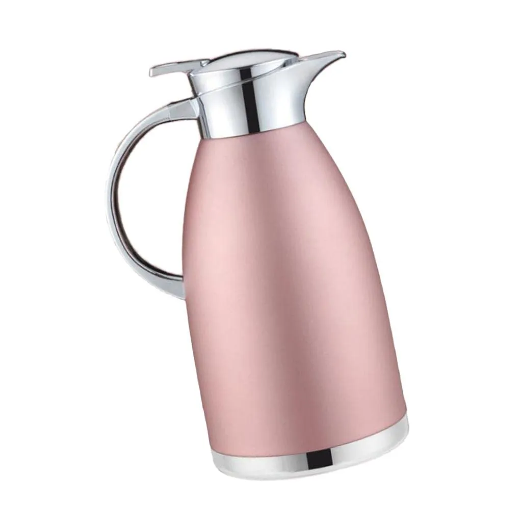 CALANDIS Double Vacuum Insulation Thermal Coffee Carafe Home Water Pot Pink1.8L