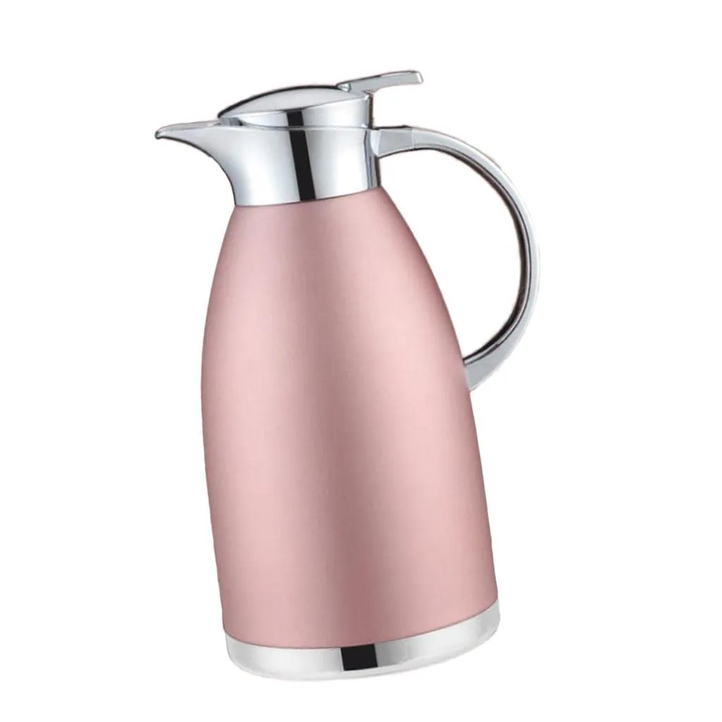 CALANDIS Double Vacuum Insulation Thermal Coffee Carafe Home Water Pot Pink1.8L