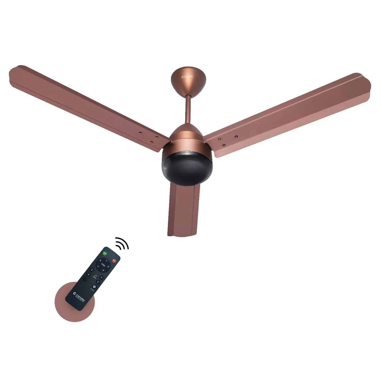 Candes Majestic BLDC LED Ceiling Fan 1200mm / 48 inch | BEE 5 Star Rated, Upto 65% Energy Saving, High Air Delivery & High Speed Ceiling Fans for Home | 2 1 Years Warranty (Rustic Brown)