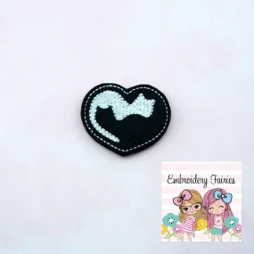 Cat Heart Feltie File -  Valentines Day Feltie Design - Feltie - Feltie Pattern - Feltie Design - Planner Clip Design - Kitty Feltie