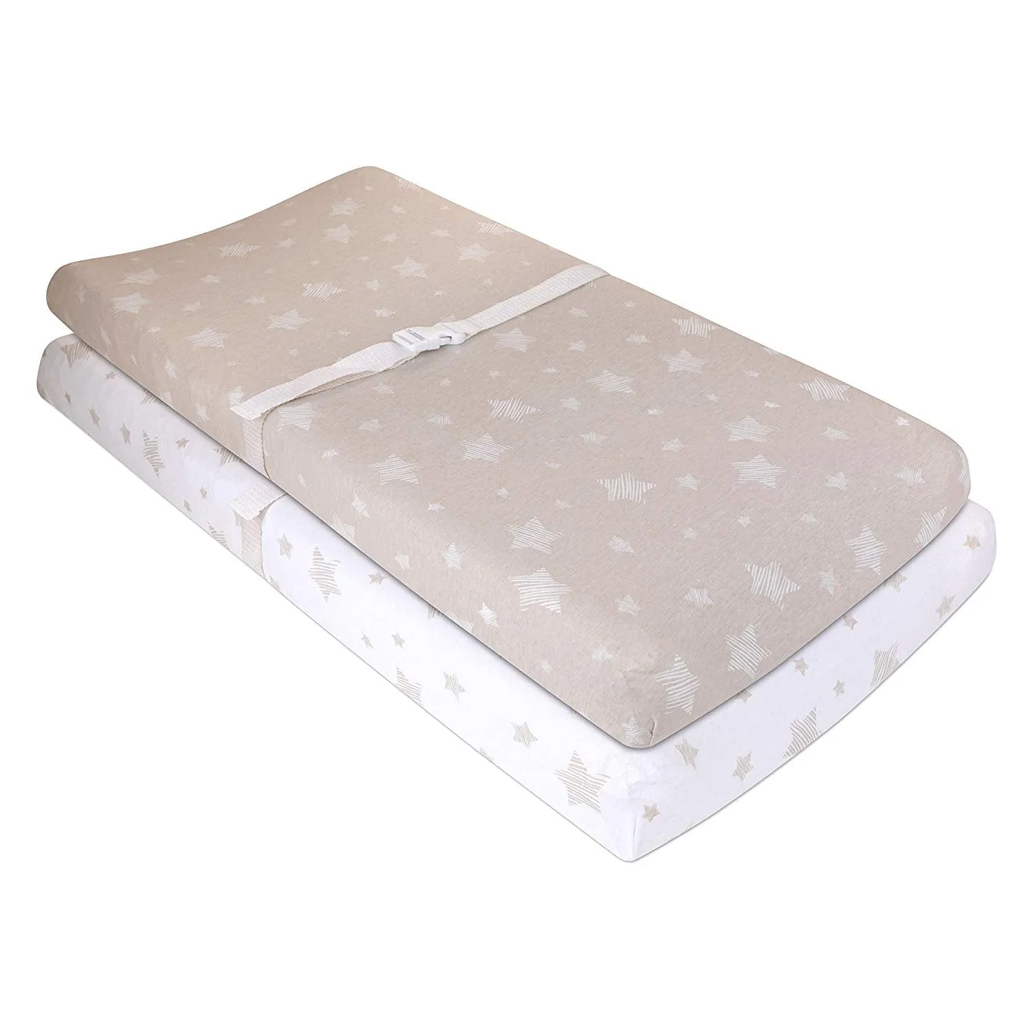 Changing Pad Cover | Cradle Sheet Set - Tan Drawn Stars