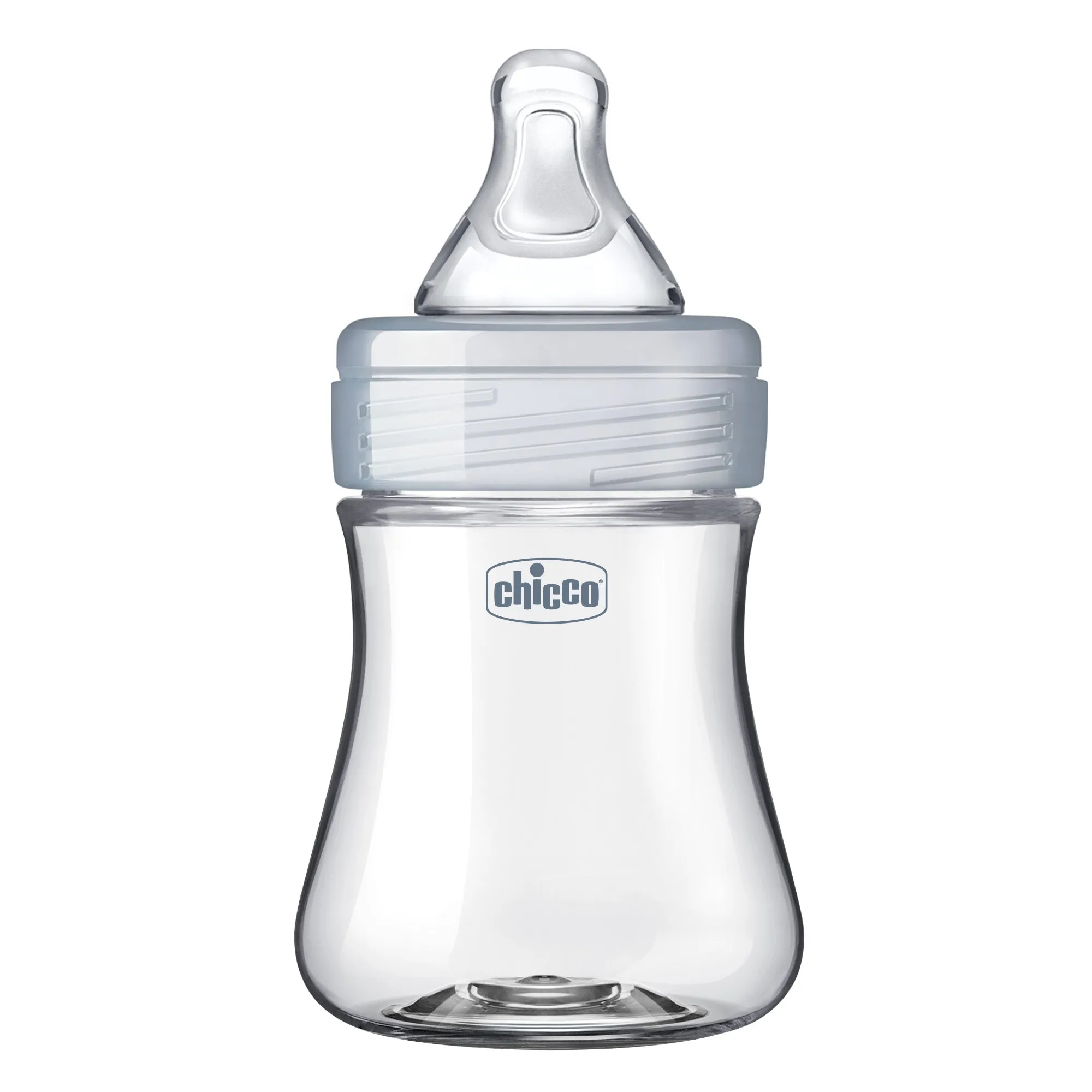 Chicco Duo 5oz. Hybrid Baby Bottle with Invinci-Glass Inside/Plastic Outside in Clear/Grey