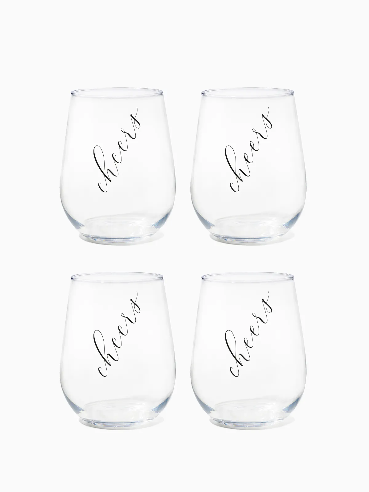 Classic Cheers (Black) - RESERVE 16oz Stemless Wine Tritan™ Copolyester Glass