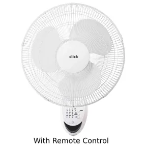 Click 40cm Wall Fan With Remote Control Wall Mount Oscillating 3 Speed