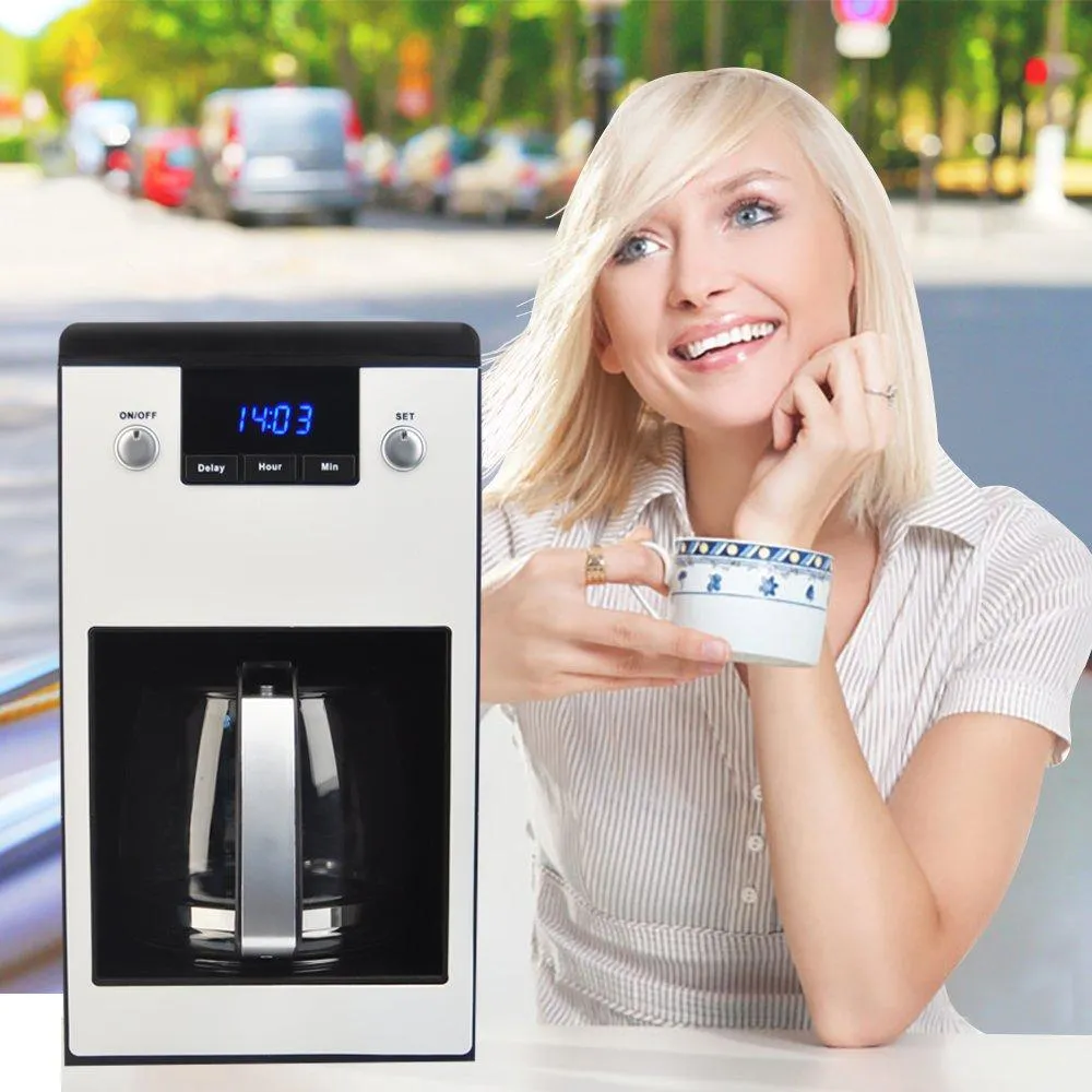 Coffee Machine,PowerDoF Glass Carafe Programmable Coffee Maker