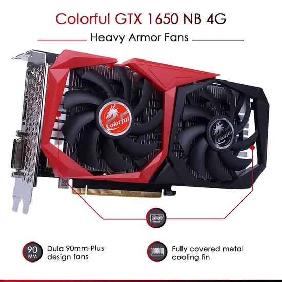 COLORFUL GEFORCE GTX 1650 4GB DUAL DDR6 GRAPHIC CARD