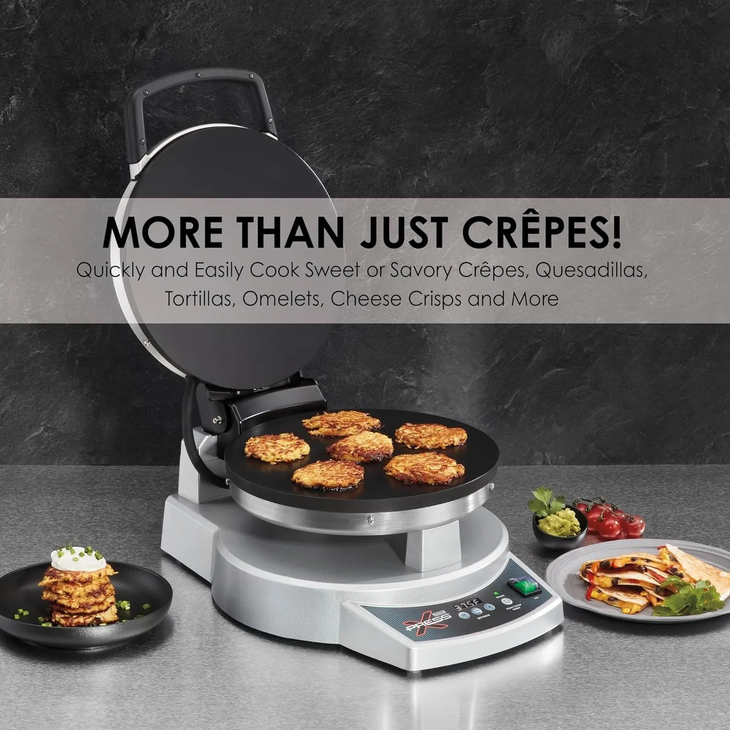 Commercial Dual Sided Cooktop, Xpress Multipurpose Flat Double Non-Stick Surface Griddle, Commercial Foodservice Electric Grill Machine, Crepe Press,