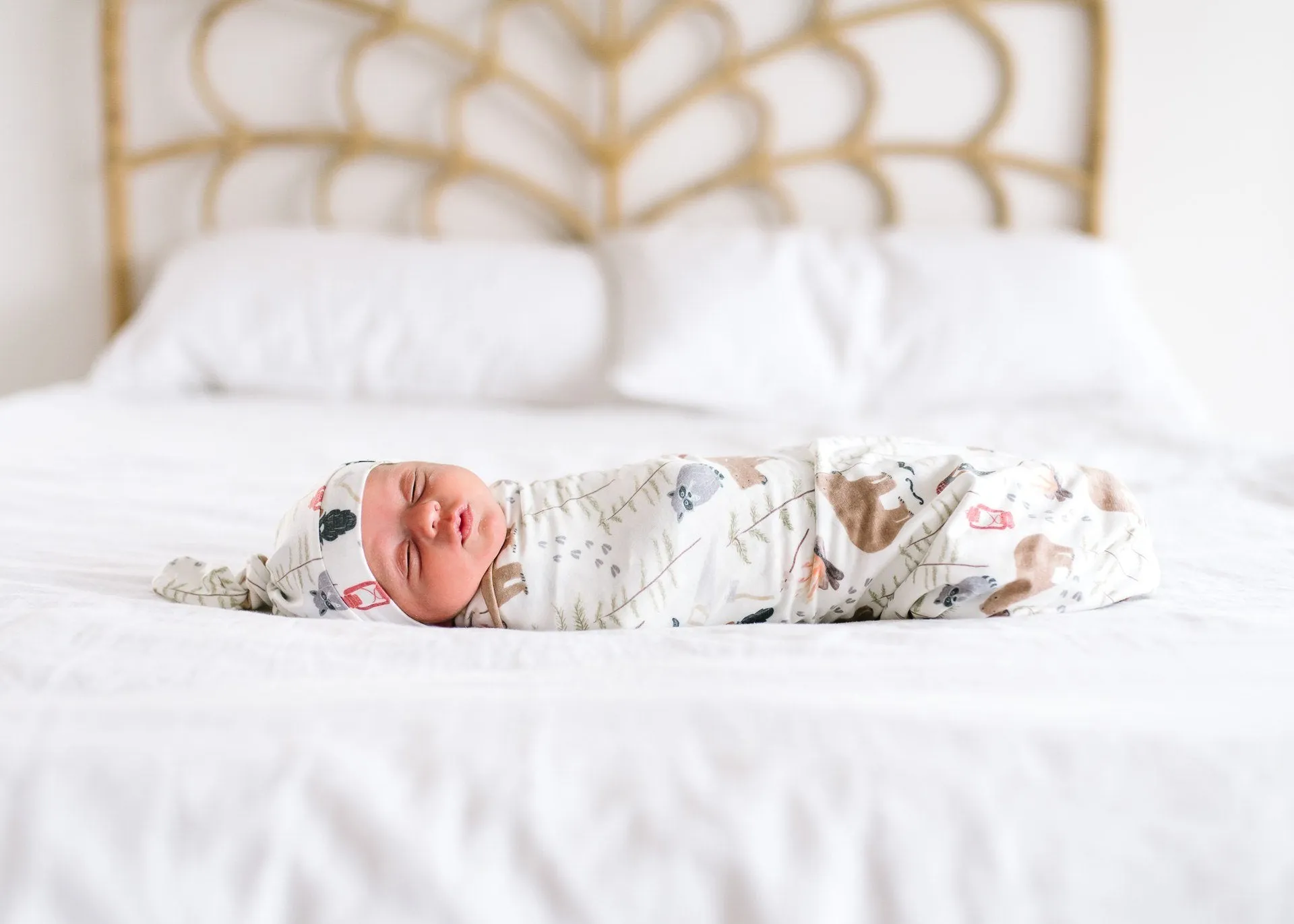 Copper Pearl Lumberjack Knit Swaddle Blanket