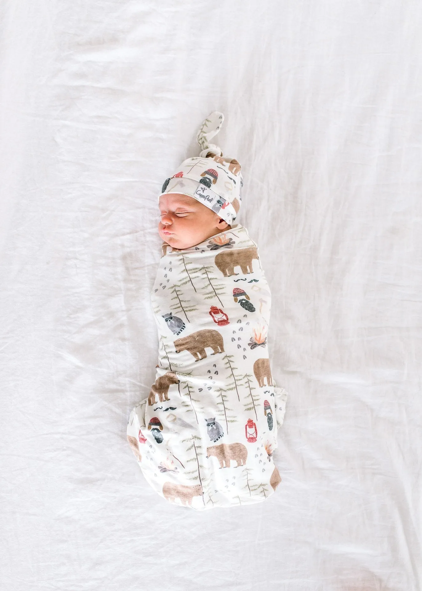 Copper Pearl Lumberjack Knit Swaddle Blanket