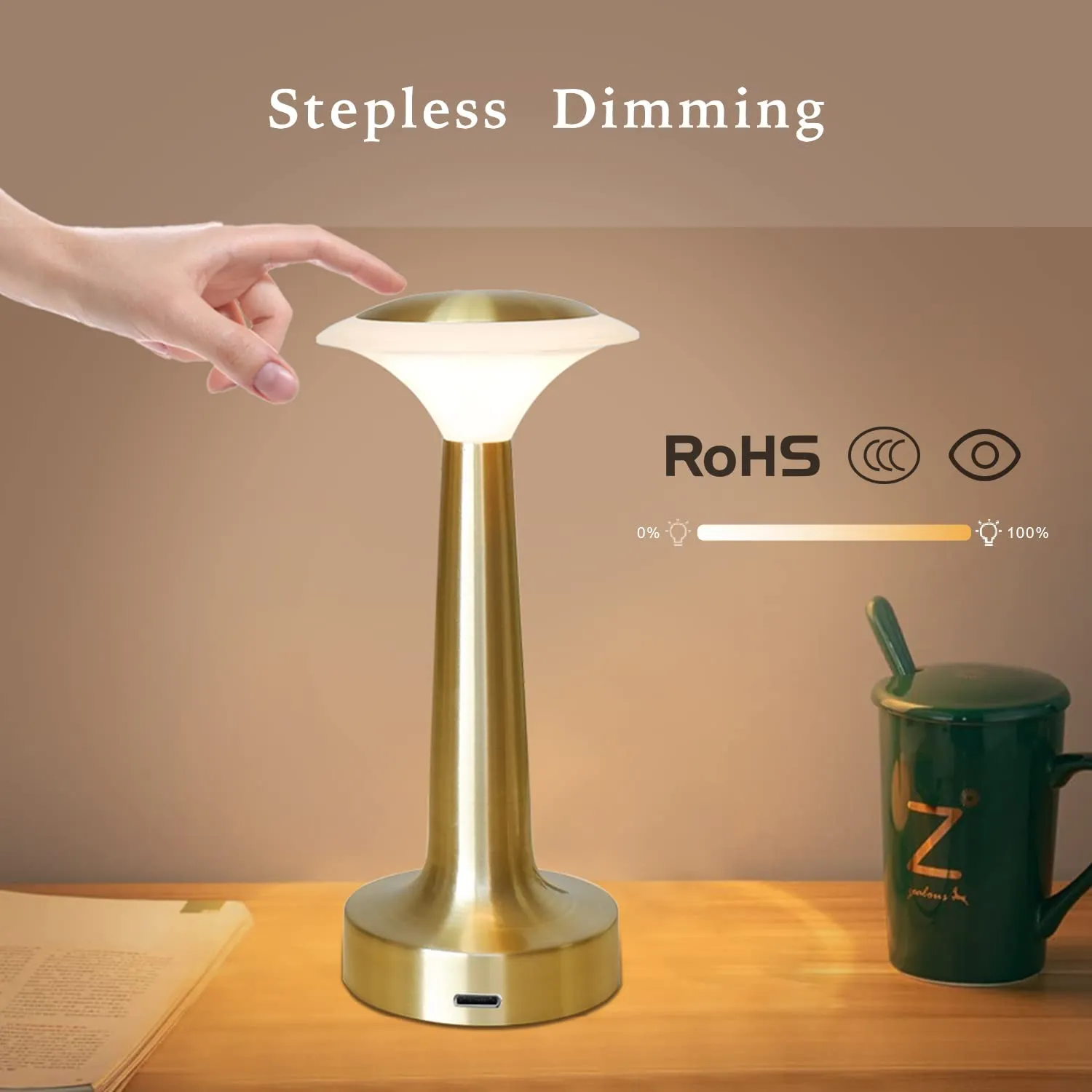 Cordless Battery Operated Table Lamp Touch Control