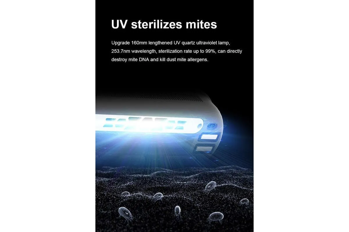 Cordless Mattress Vacuum with UV Lamp, Cyclone Tech - 1.3Kg