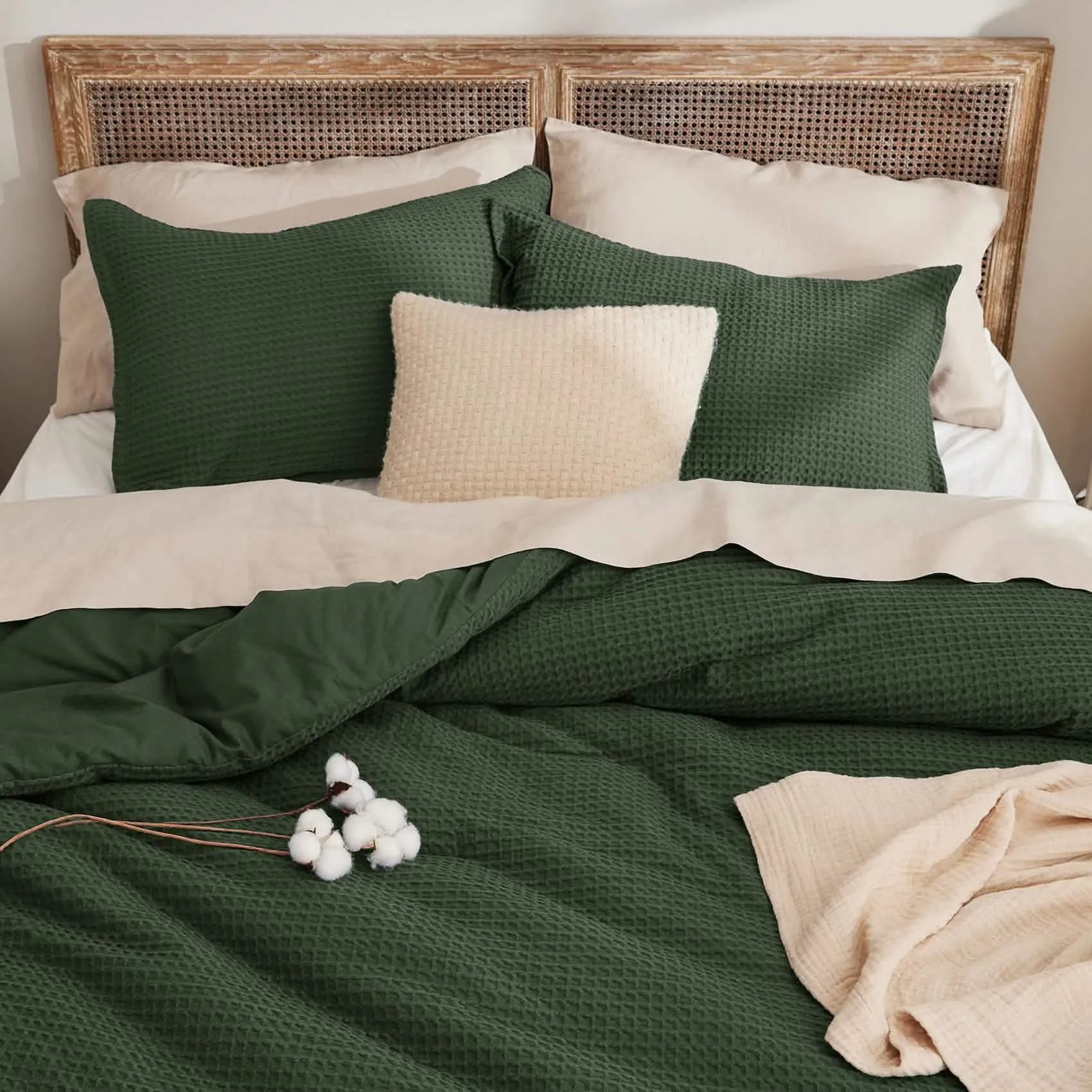 Cotton Waffle Weave Comforter Set