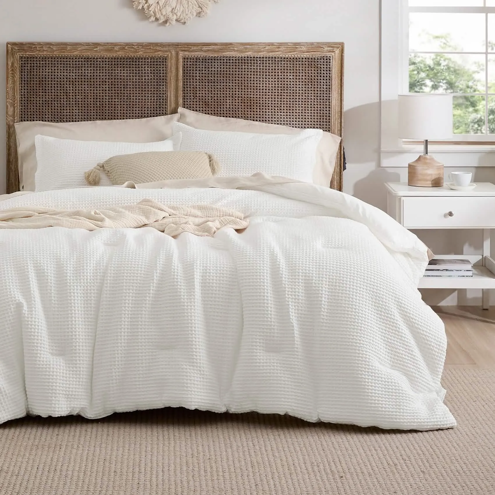 Cotton Waffle Weave Comforter Set