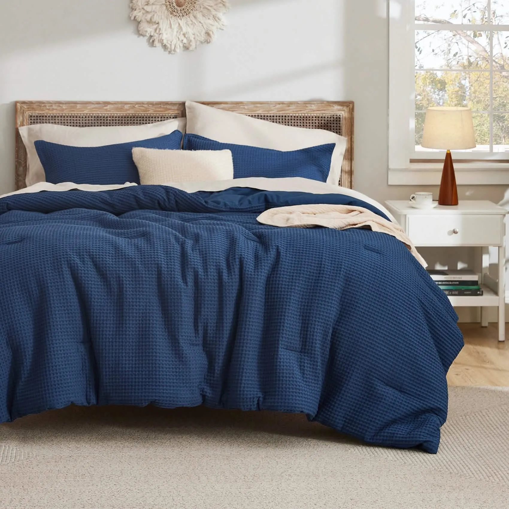 Cotton Waffle Weave Comforter Set