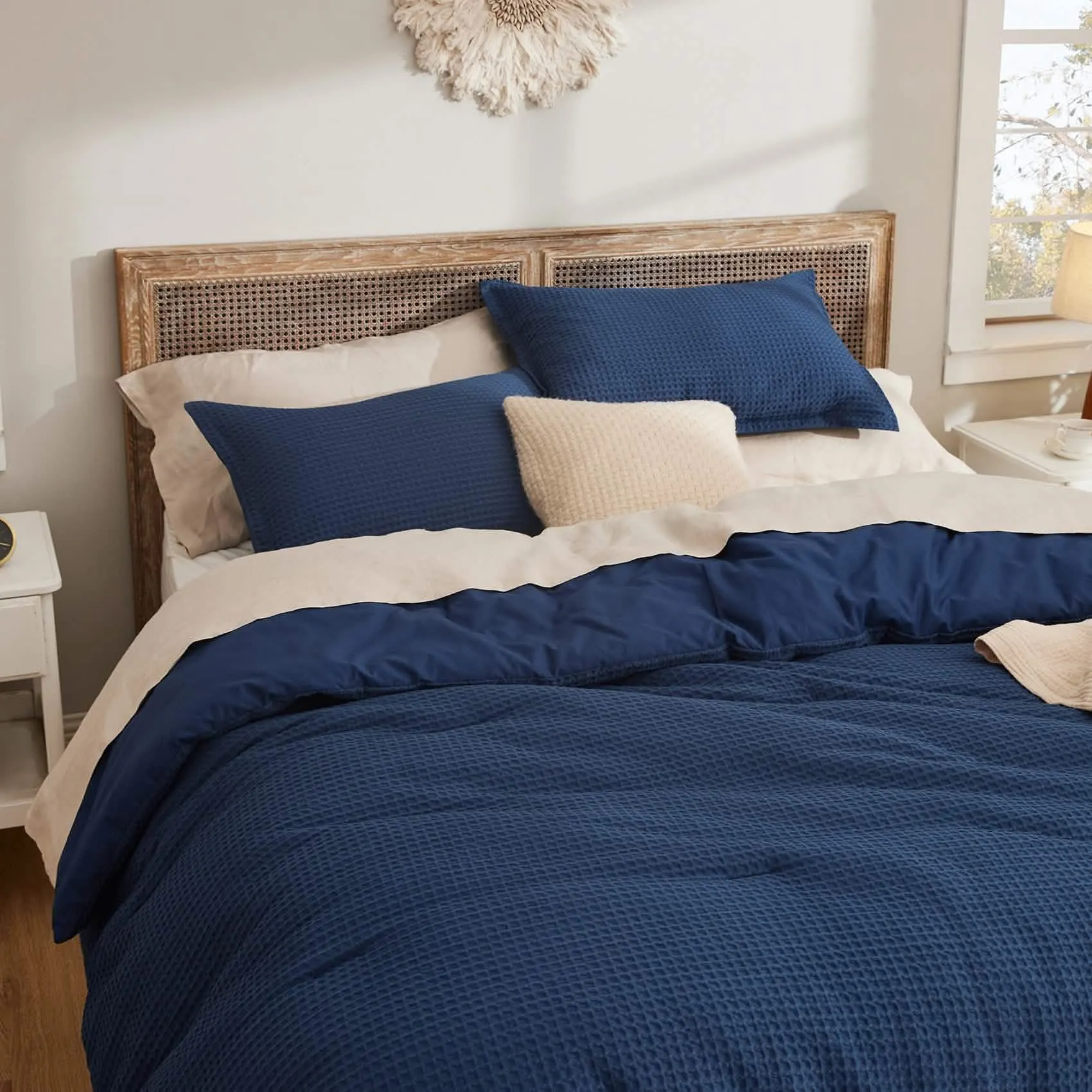 Cotton Waffle Weave Comforter Set