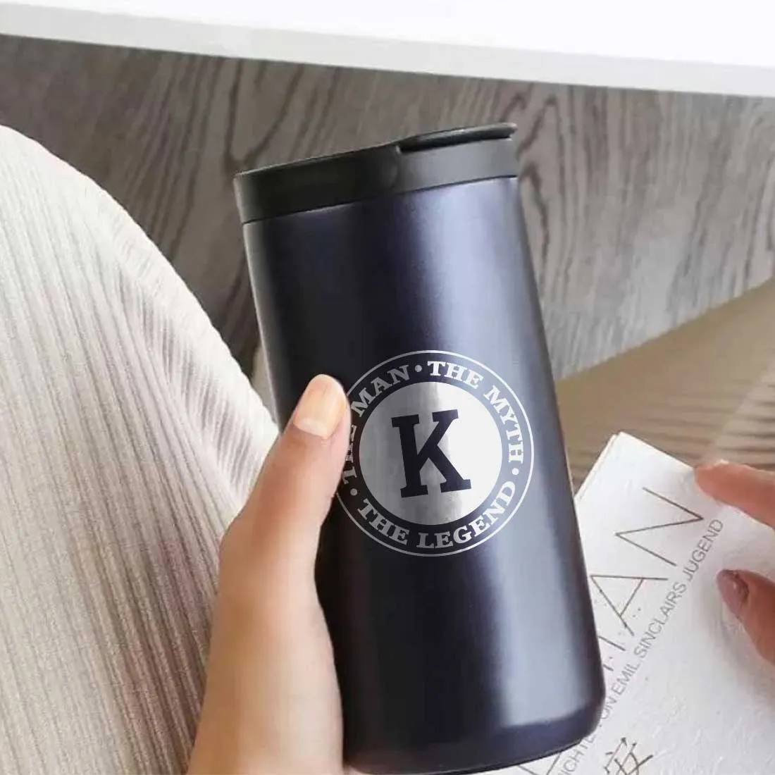 Customised Tea and Coffee Thermos Tumbler with Lid for Travelling Office Engraved Sipper Flask