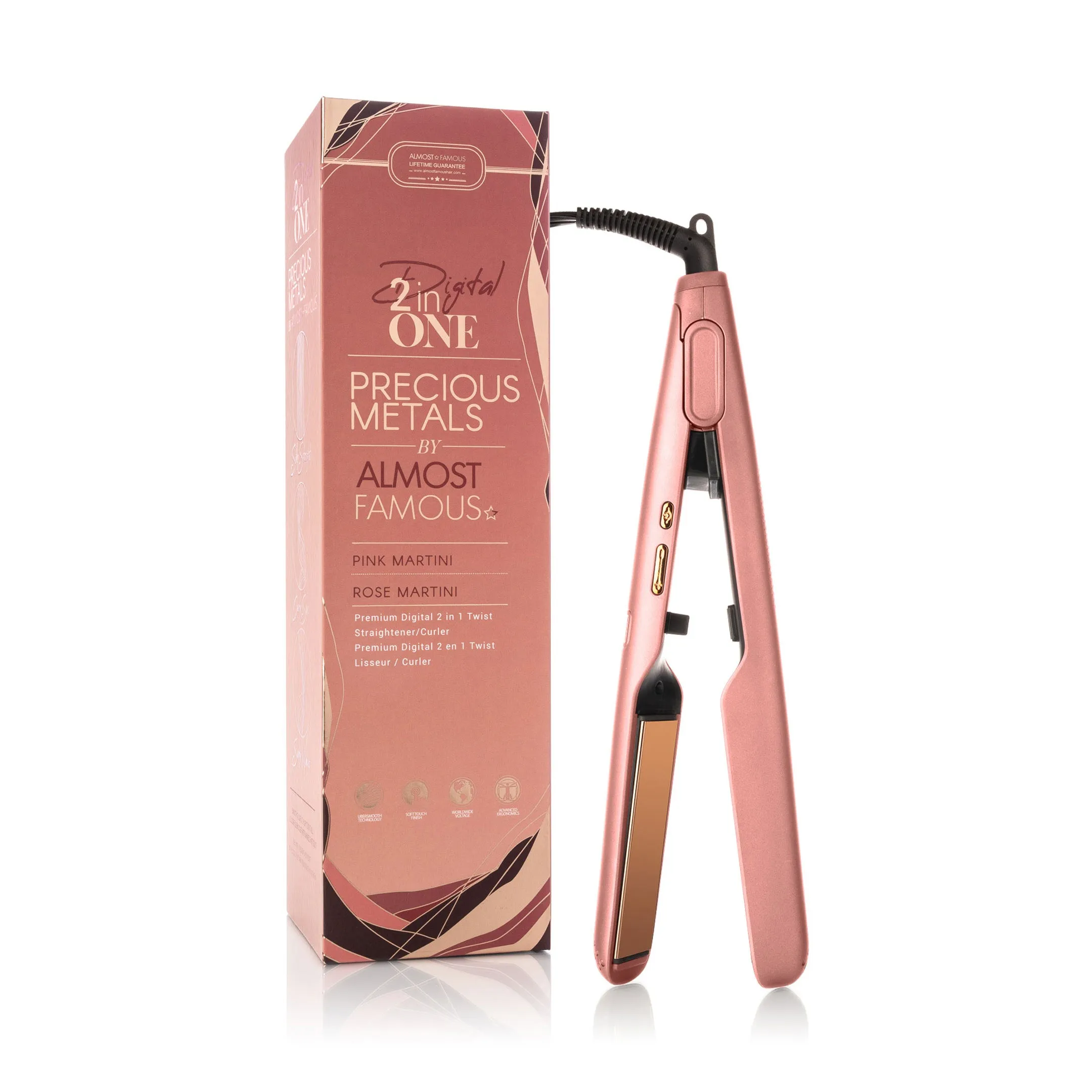 Digital 2inONE Twist Flat Iron with Rose Gold Titanium Plates