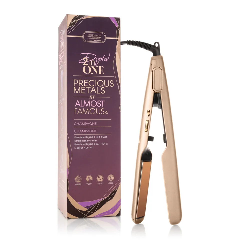 Digital 2inONE Twist Flat Iron with Rose Gold Titanium Plates