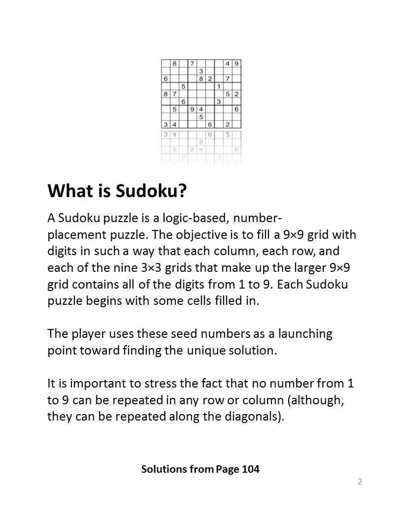 Digital Download 100 Printable Sudoku Puzzles For Beginners