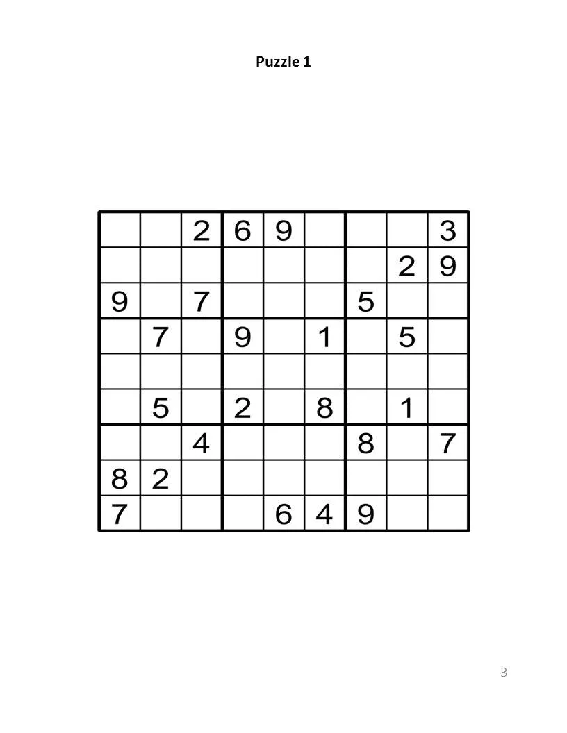 Digital Download 100 Printable Sudoku Puzzles For Beginners