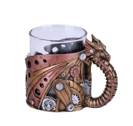 DISC-STEAMPUNK DRAGON GLASS CUP C/32