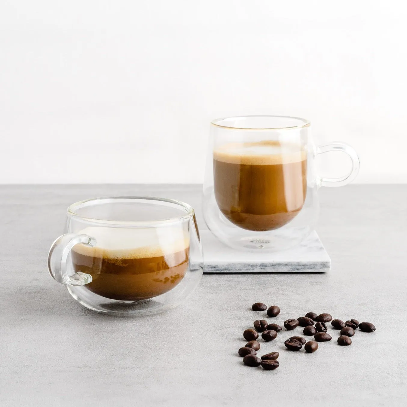 Double Walled Glass Cappuccino Cup, Set of 2