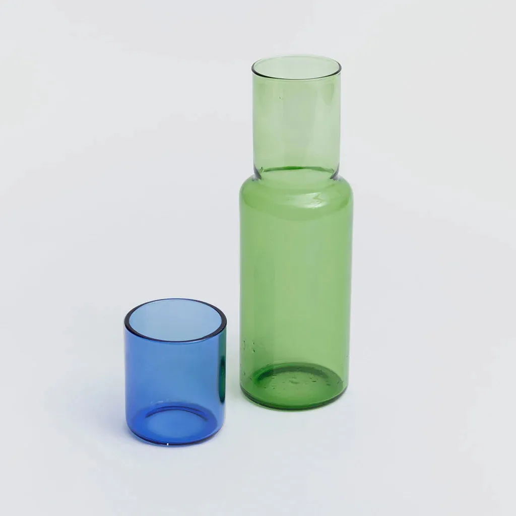 Duo Tone Glass Carafe Green Blue