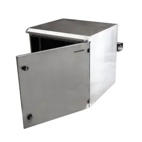 DYNAMIX 18RU Stainless Outdoor Cabinet 611x625x915mm (WxDxH). SUS316 Stainless Steel Construction IP65 Rated with Lockable Front Door No Fans or Filters. Wall Mount Included.