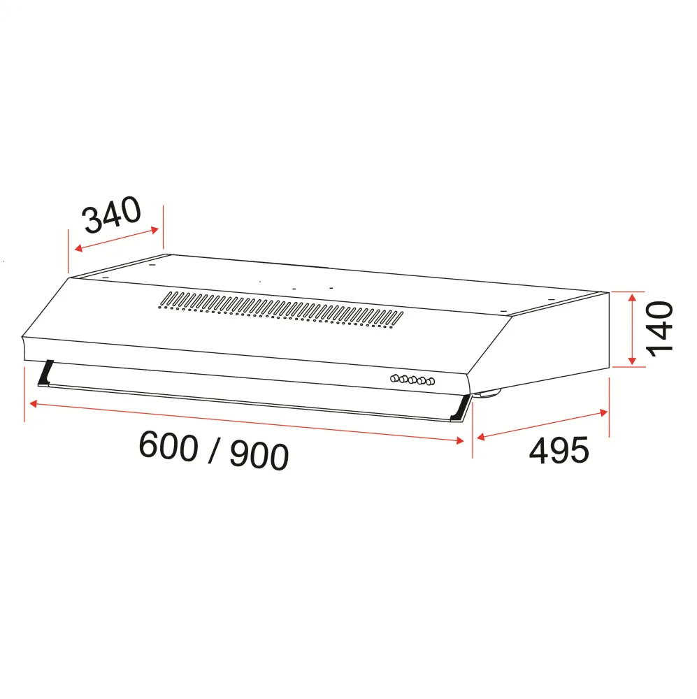 EFCH9101HMSSL 90CM SLIMLINE HOOD