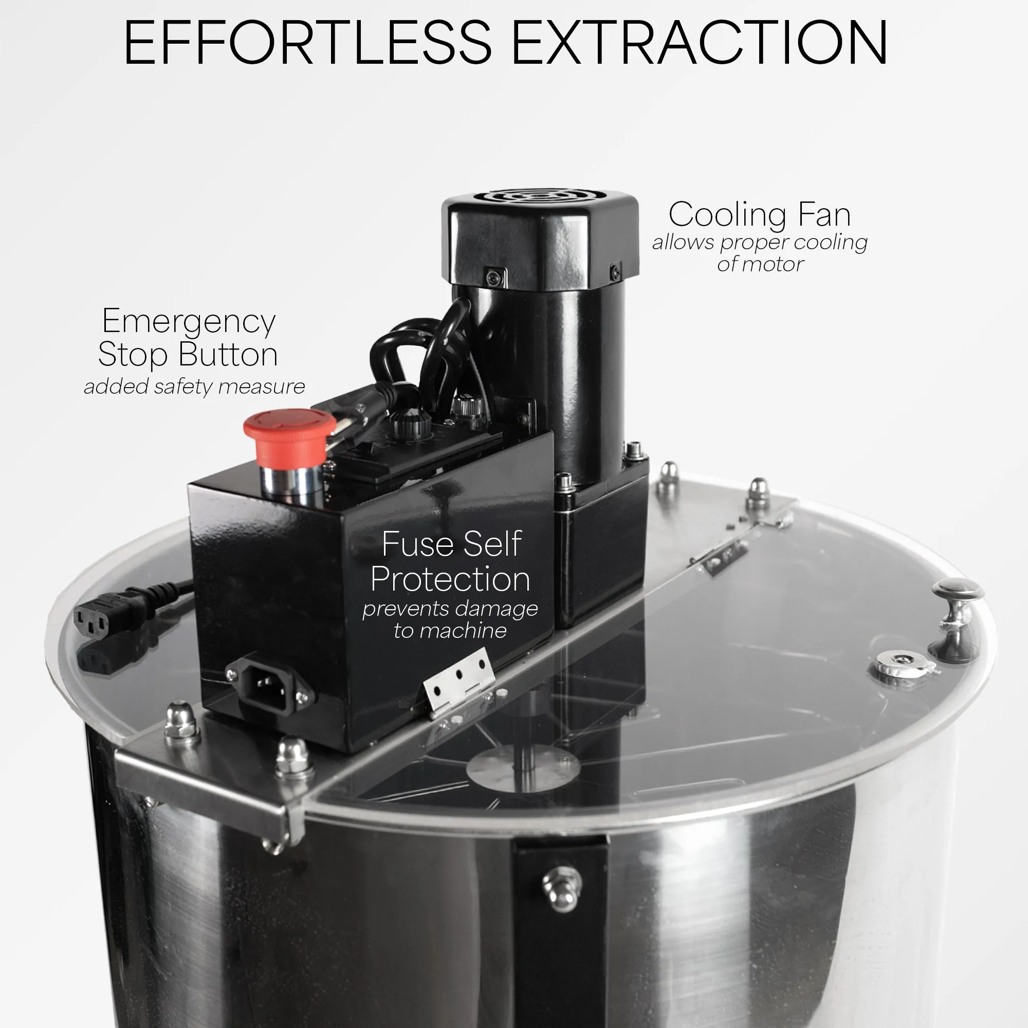 Electric 4 to 8 Frame Stainless Steel Honey Extractor