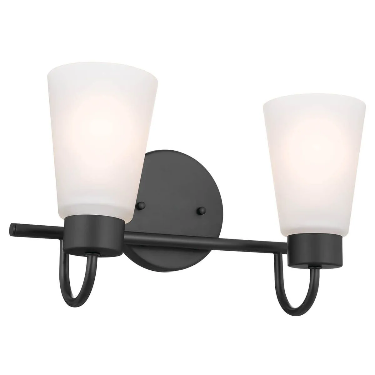 Erma 14 in. 2 Lights Vanity Light Black finish