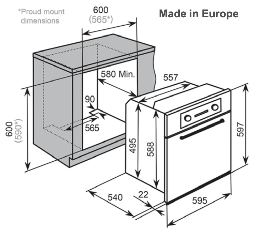 Euro Appliances Oven and Cooktop with Undermount Rangehood No. 58