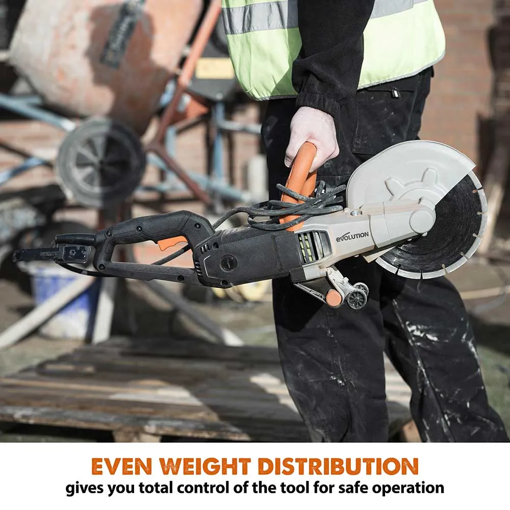 Evolution R230DCT | 9 in. | Electric Concrete Cut-Off Saw | Disc Cutter | Diamond Blade Included