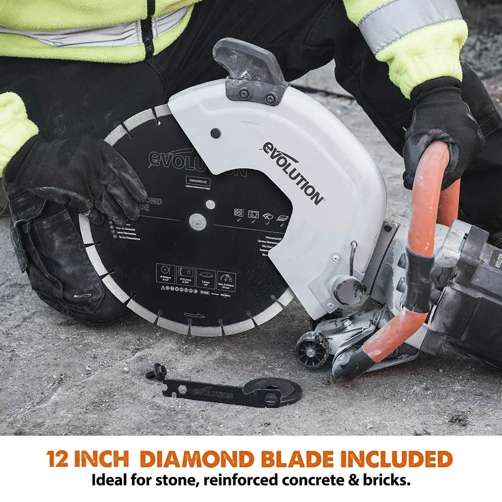 Evolution R300DCT | 12 in. | Electric Concrete Cut-Off Saw | Diamond Blade Included (Refurbished Like New)