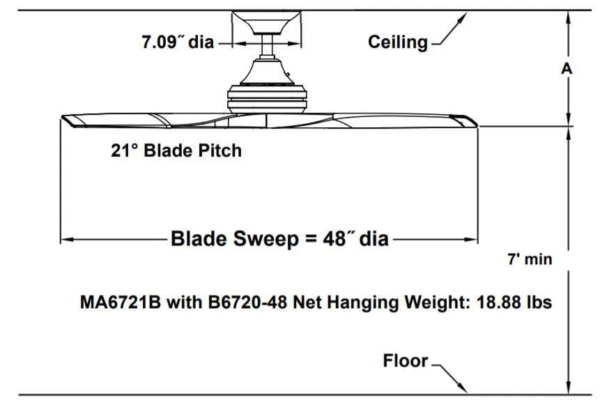 Fanimation MA6721B Spitfire 48" Indoor/Outdoor Ceiling Fan