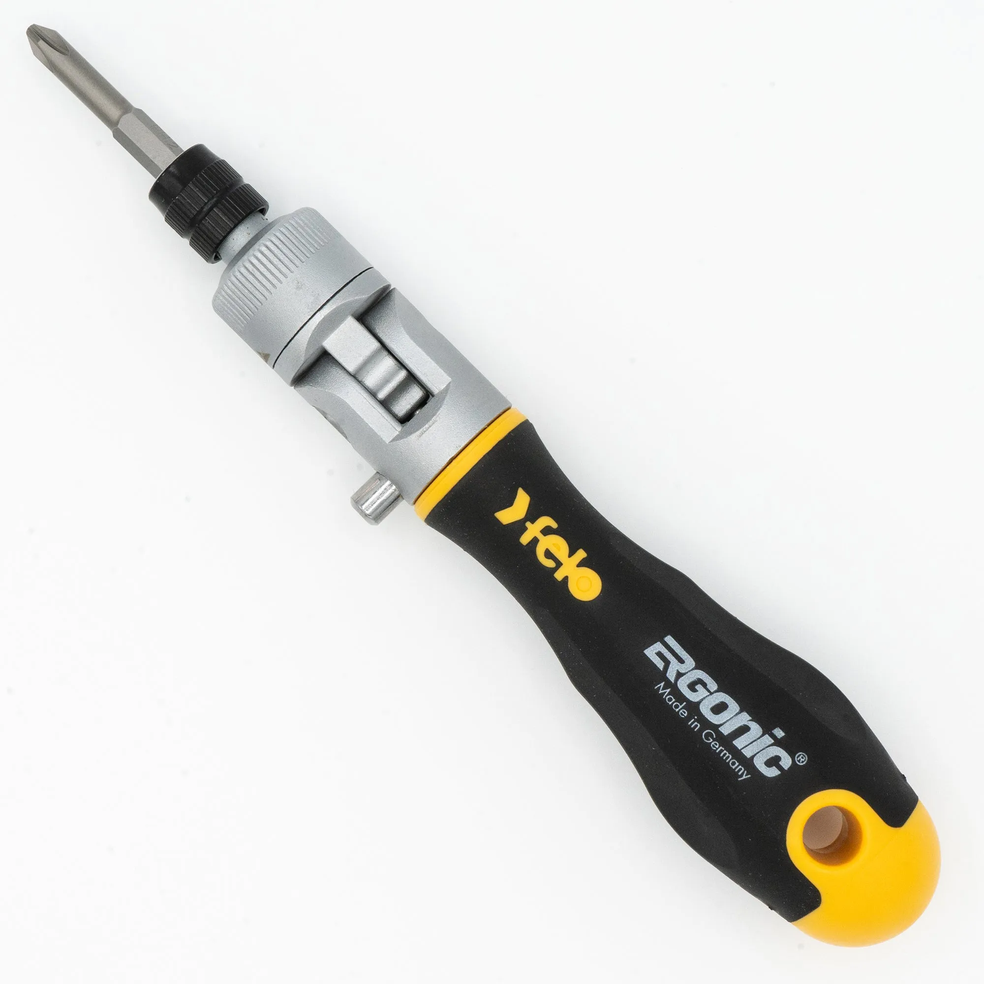 Felo 64539 Ergonic K Ratchet, Pivoting Screwdriver with 1/4" Quick-Release Bit Holder