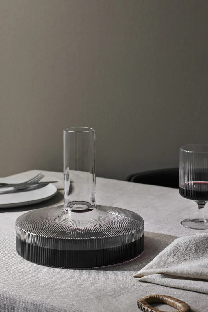 ferm Living Ripple Wine Carafe in Clear Glass