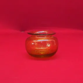 Free-Blown Amber Glass Container