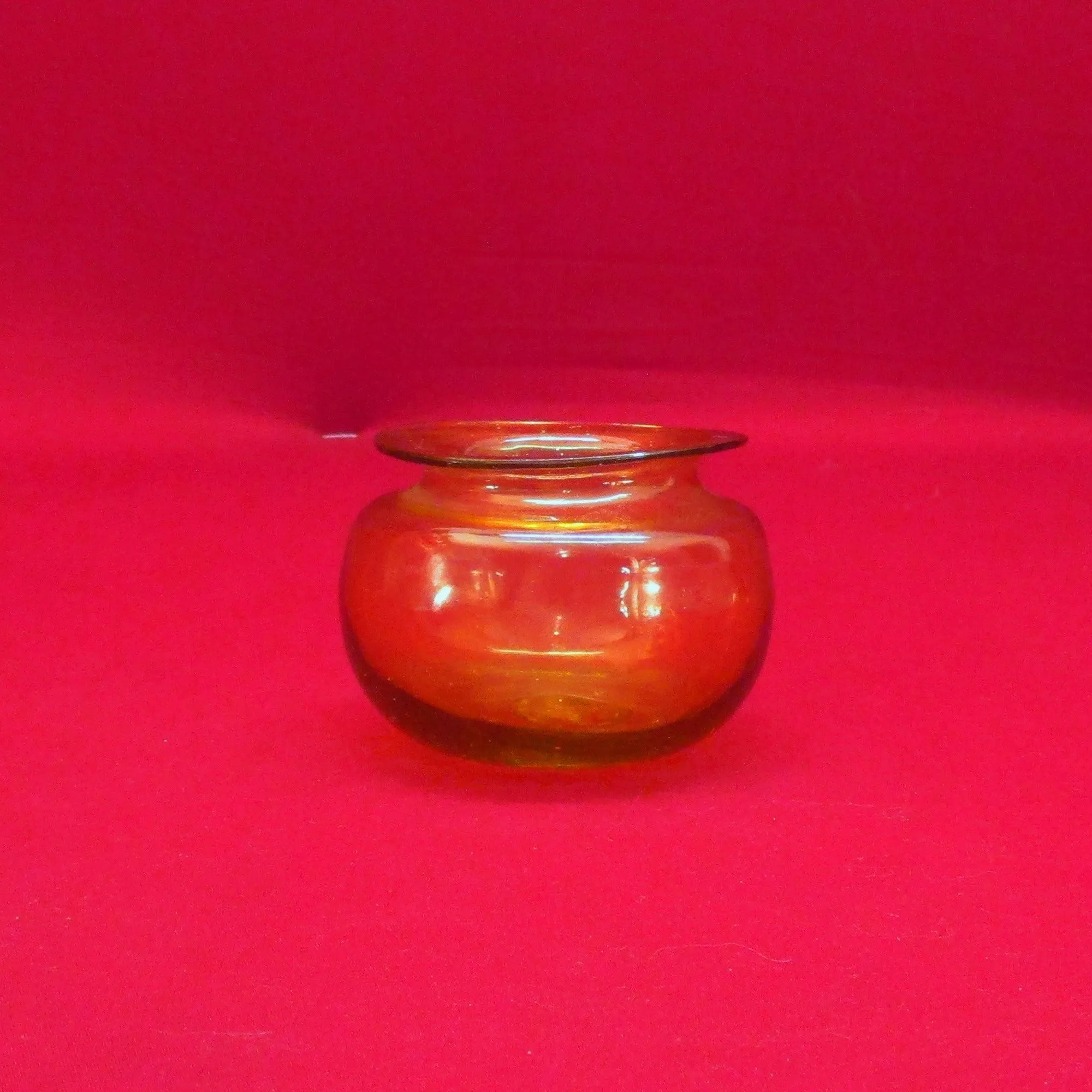 Free-Blown Amber Glass Container