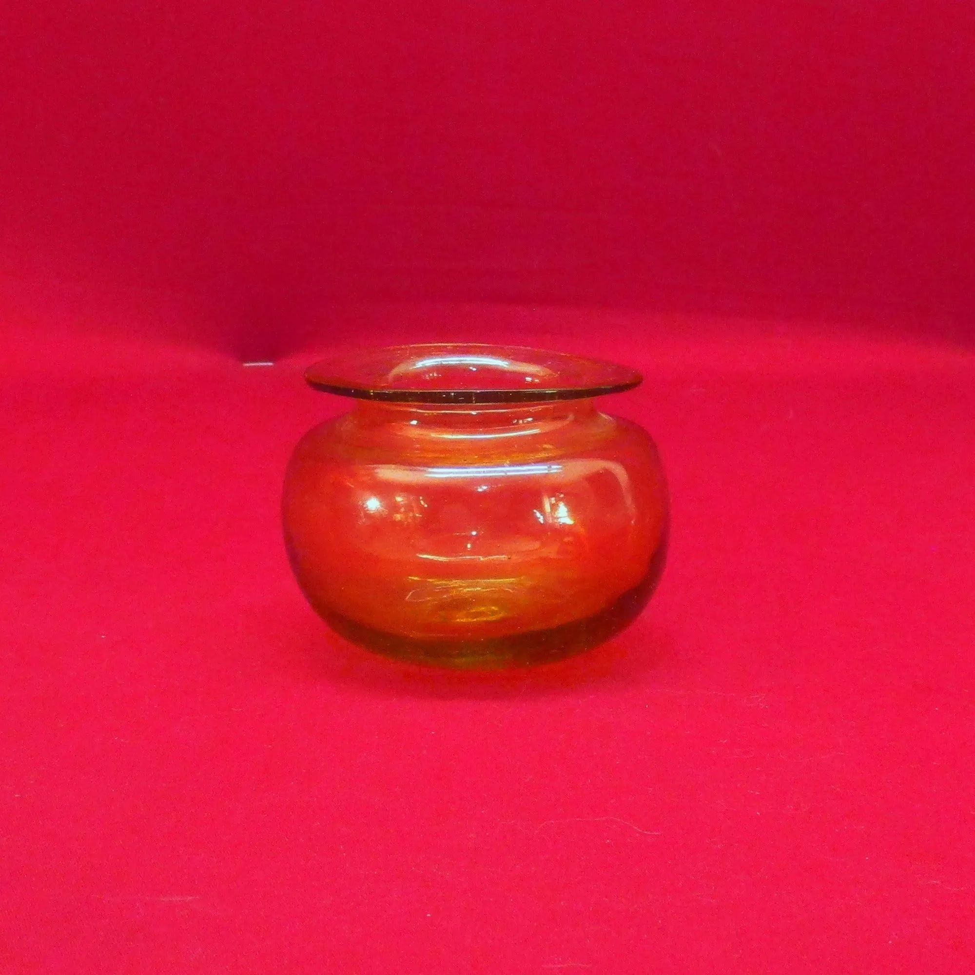 Free-Blown Amber Glass Container