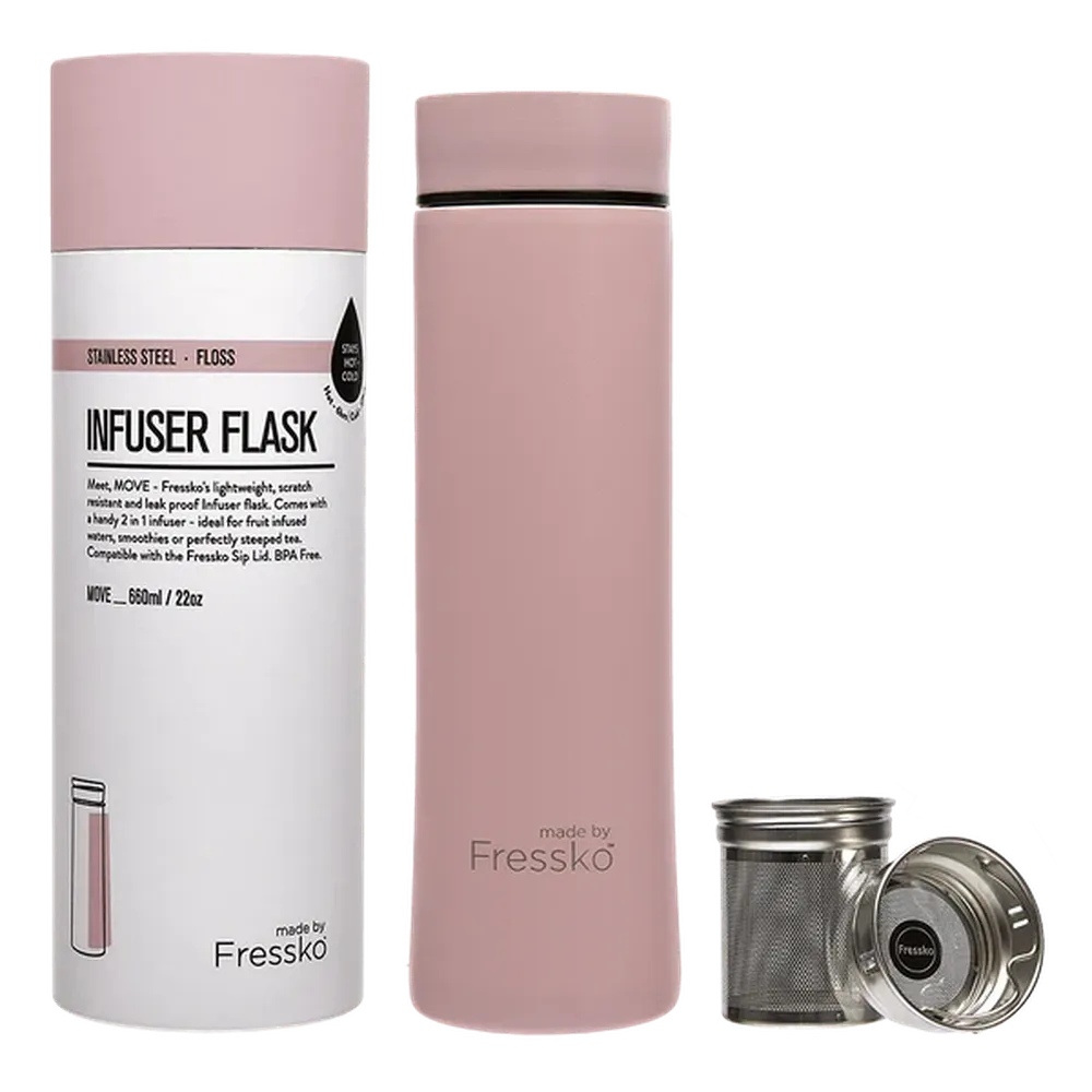 Fressko Insulated Stainless Steel Flask with Tea Infuser - Move 660ml (22oz)