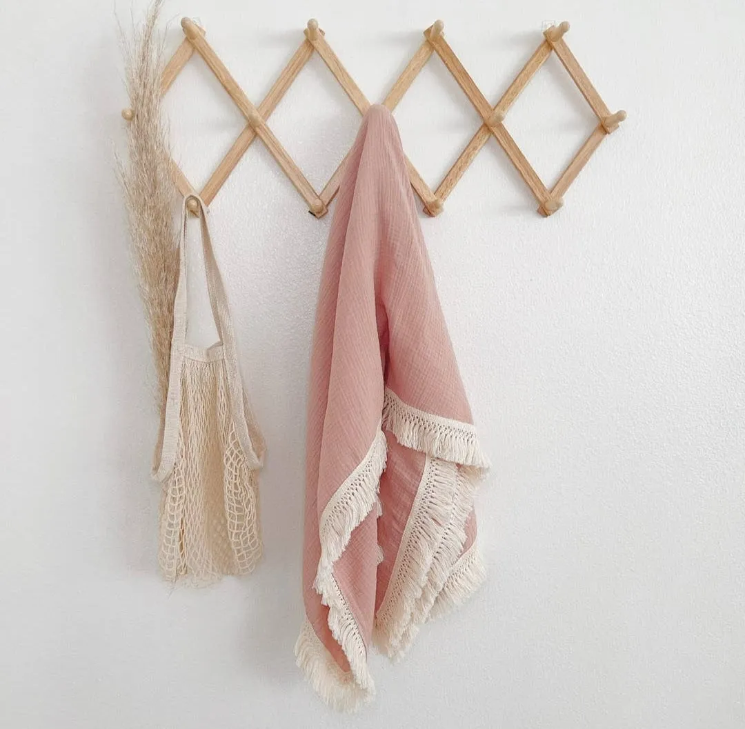 Fringe Blanket - Blush