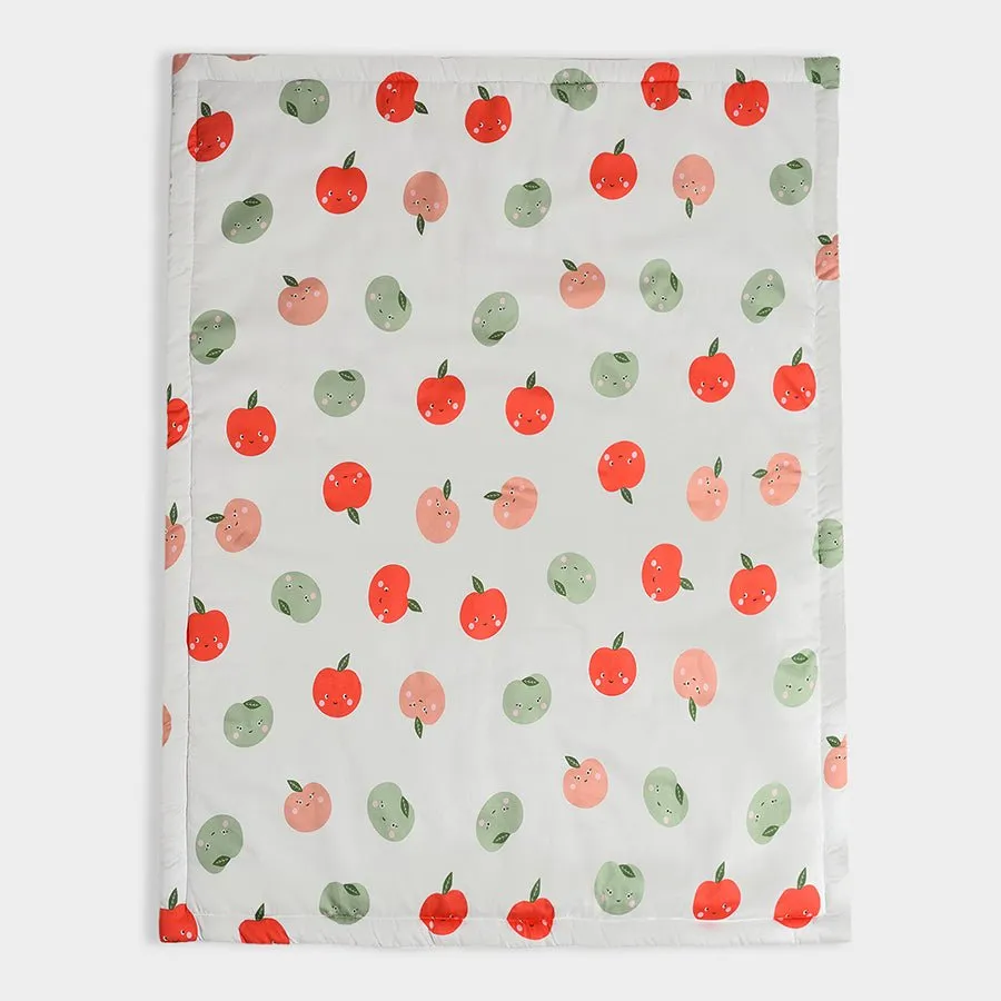 Fruits Greenish Cot Woven Comforter