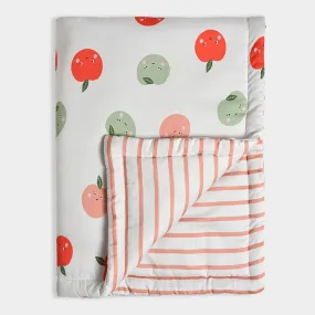 Fruits Greenish Cot Woven Comforter