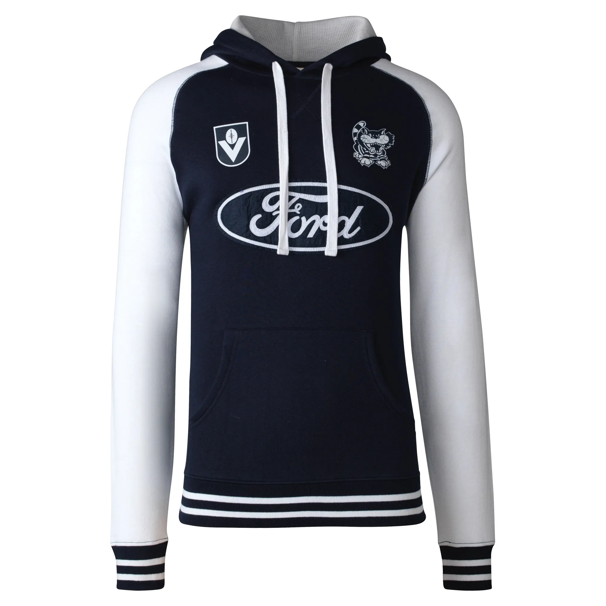 Geelong Cats Mens FORD Retro VFL Club Throwback Hoodie